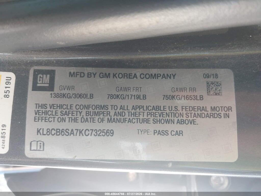 KL8CB6SA7KC732569 2019 CHEVROLET SPARK photo no. 9