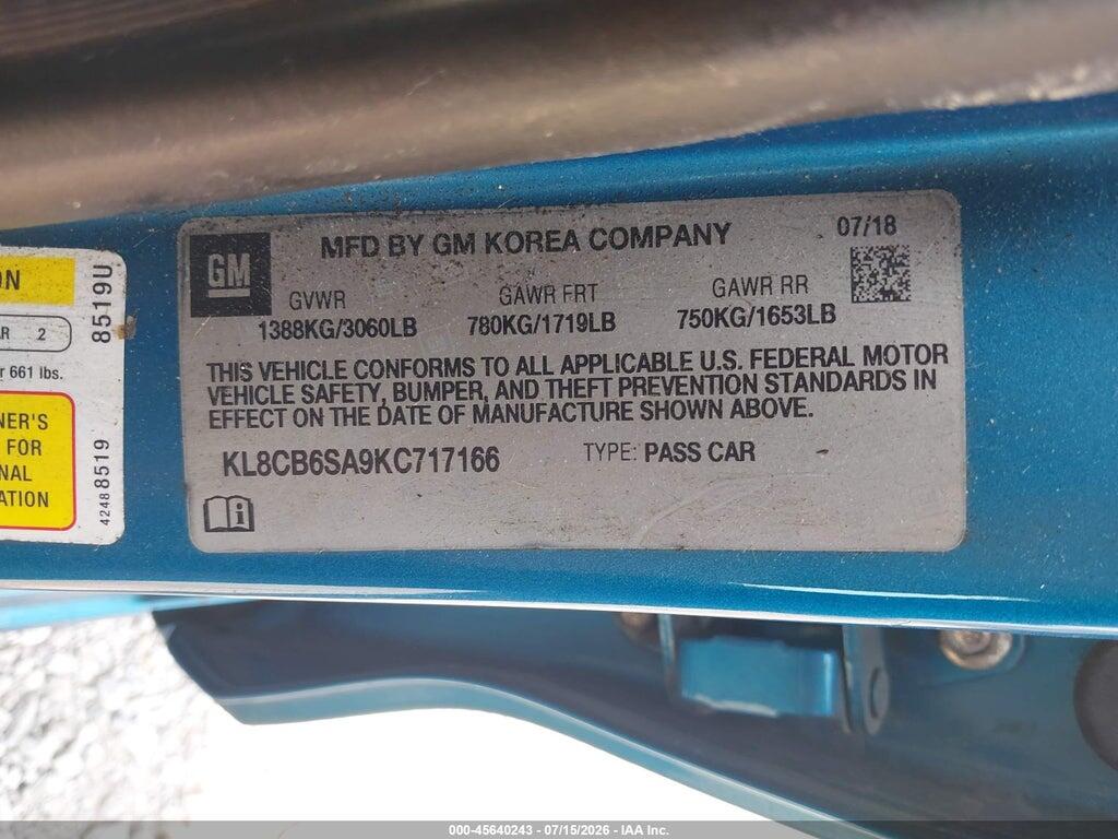 KL8CB6SA9KC717166 2019 CHEVROLET SPARK photo no. 9