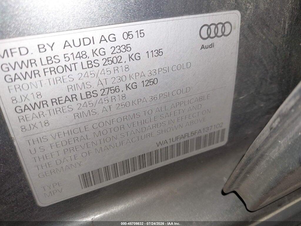 WA1UFAFL5FA137102 2015 AUDI ALLROAD photo no. 9
