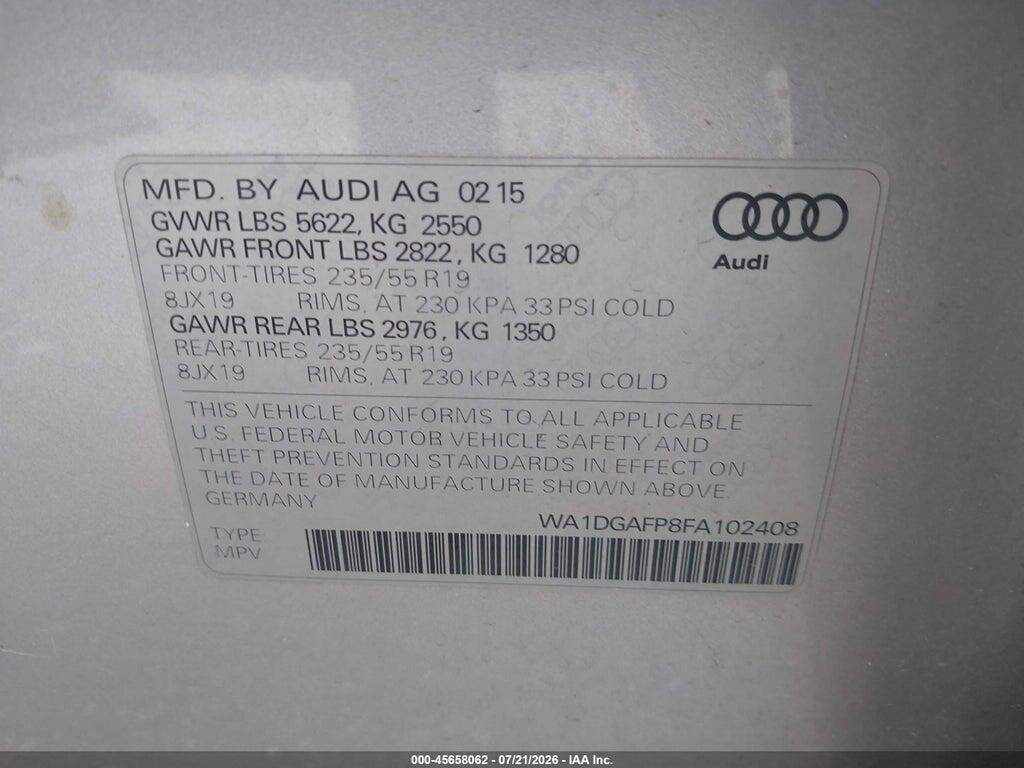 WA1DGAFP8FA102408 2015 AUDI Q5 photo no. 9