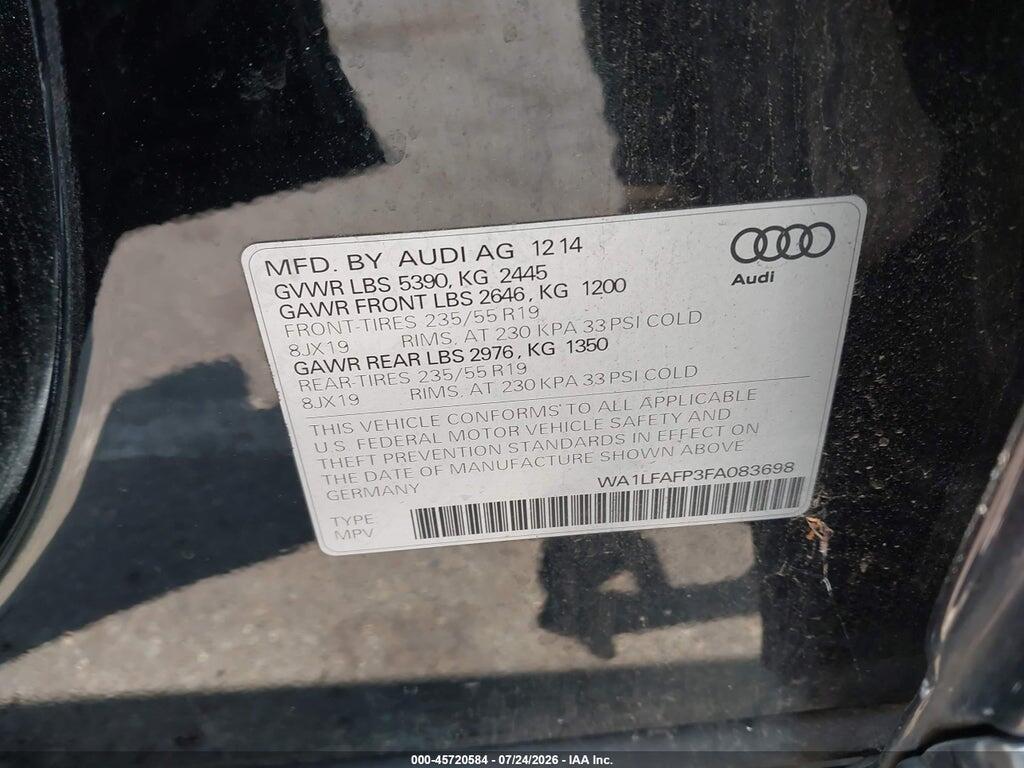 WA1LFAFP3FA083698 2015 AUDI Q5 photo no. 9