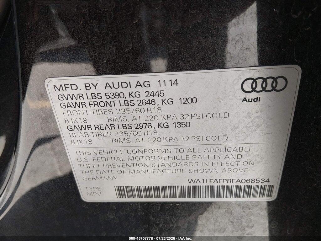 WA1LFAFP8FA068534 2015 AUDI Q5 photo no. 9
