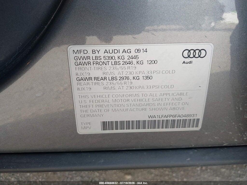 WA1LFAFP6FA048931 2015 AUDI Q5 photo no. 9