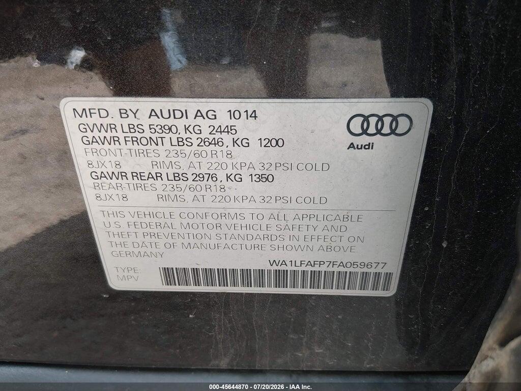 WA1LFAFP7FA059677 2015 AUDI Q5 photo no. 9