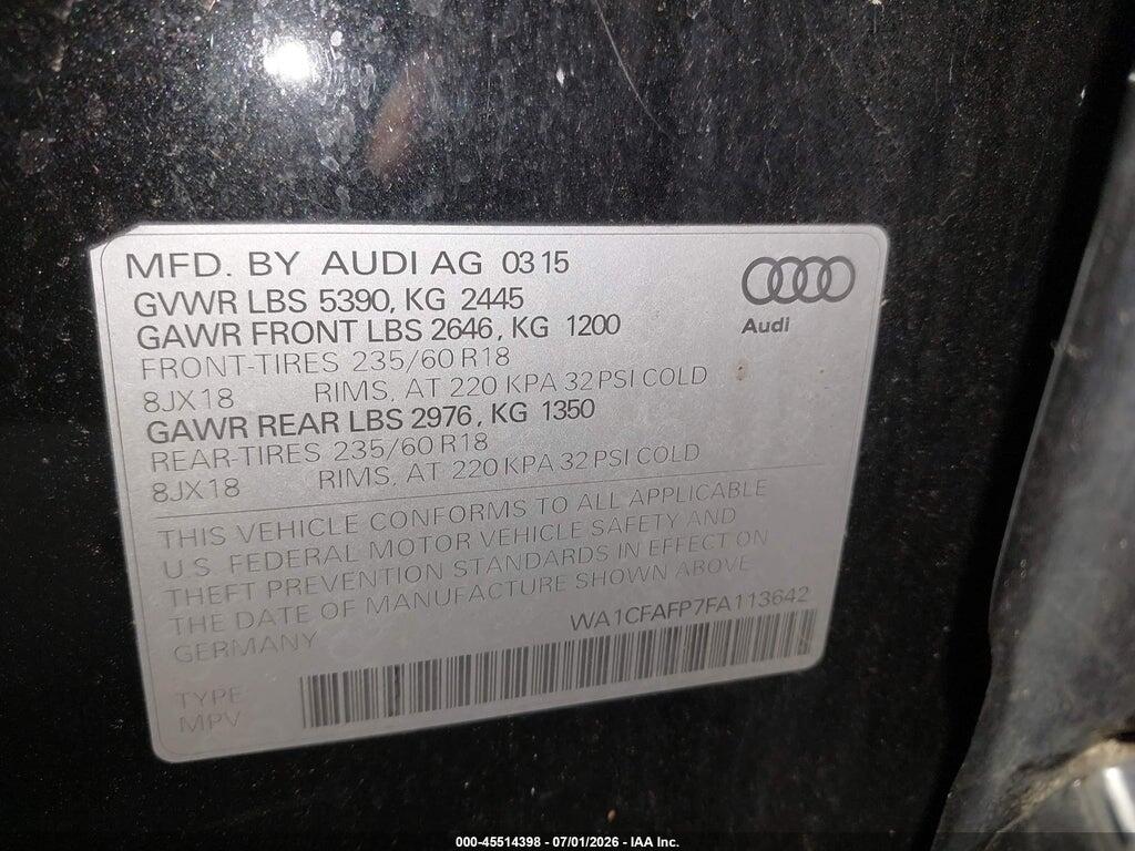 WA1CFAFP7FA113642 2015 AUDI Q5 photo no. 9