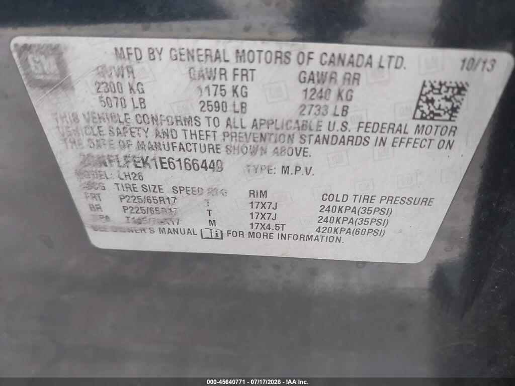 2GNFLFEK1E6166449 2014 CHEVROLET EQUINOX photo no. 9