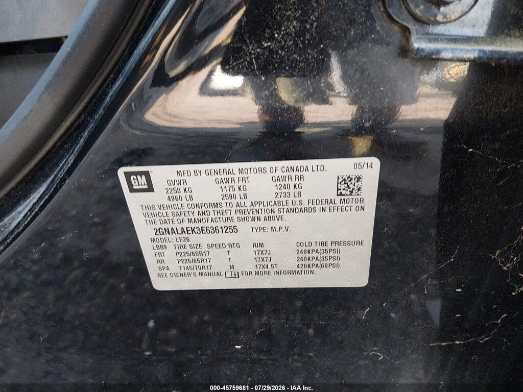 2GNALAEK3E6361255 2014 CHEVROLET EQUINOX photo no. 9
