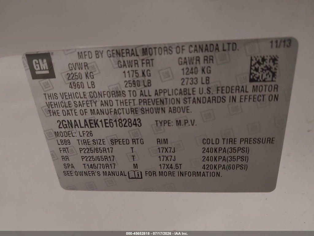 2GNALAEK1E6182843 2014 CHEVROLET EQUINOX photo no. 9