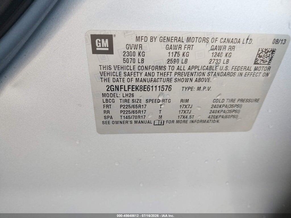 2GNFLFEK8E6111576 2014 CHEVROLET EQUINOX photo no. 9