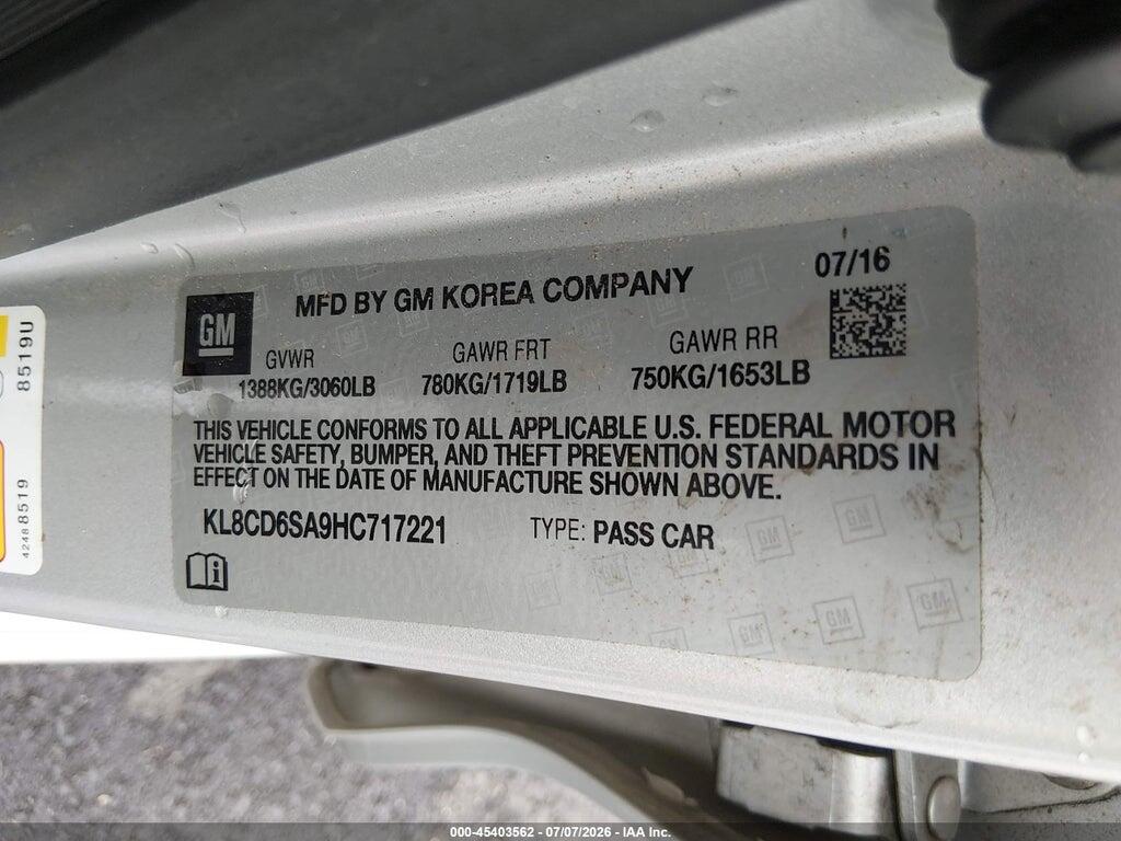 KL8CD6SA9HC717221 2017 CHEVROLET SPARK photo no. 9