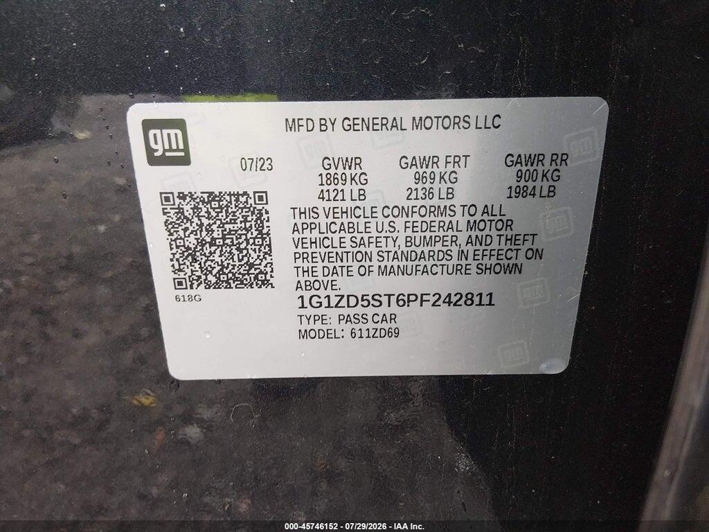 1G1ZD5ST6PF242811 2023 CHEVROLET MALIBU photo no. 9