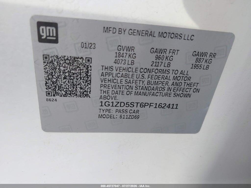1G1ZD5ST6PF162411 2023 CHEVROLET MALIBU photo no. 9