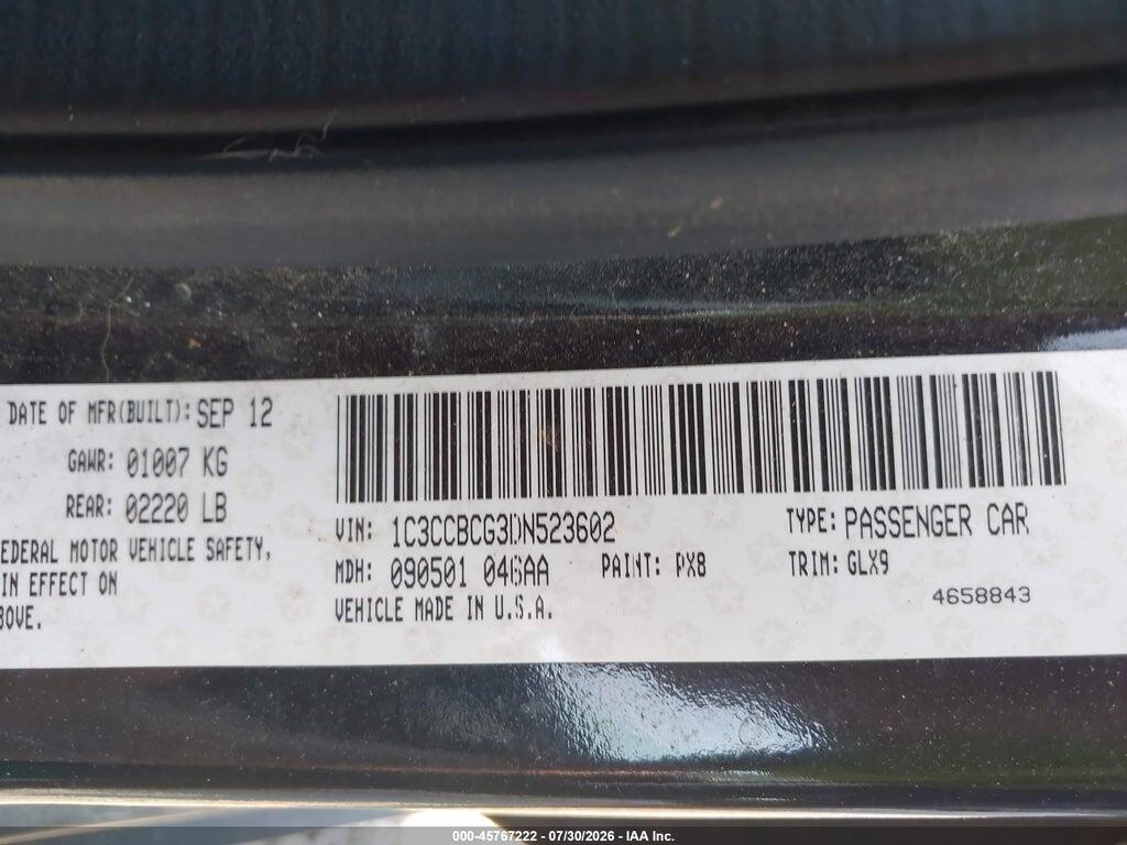 1C3CCBCG3DN523602 2013 CHRYSLER 200 photo no. 9