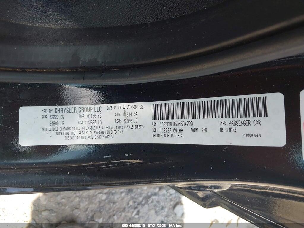 1C3BCBEB5DN594720 2013 CHRYSLER 200 photo no. 9