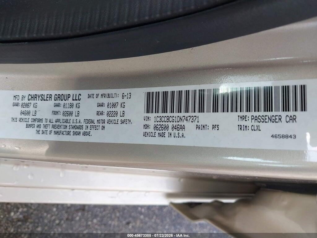 1C3CCBCG1DN747371 2013 CHRYSLER 200 photo no. 9