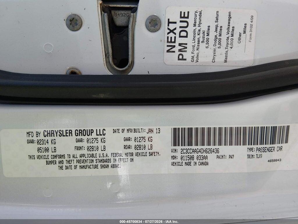 2C3CCAAG4DH626436 2013 CHRYSLER 300 photo no. 9