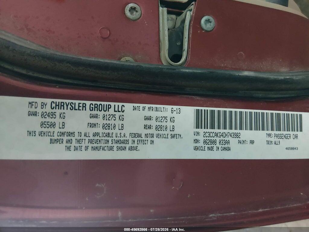 2C3CCAKG4DH743982 2013 CHRYSLER 300C photo no. 9