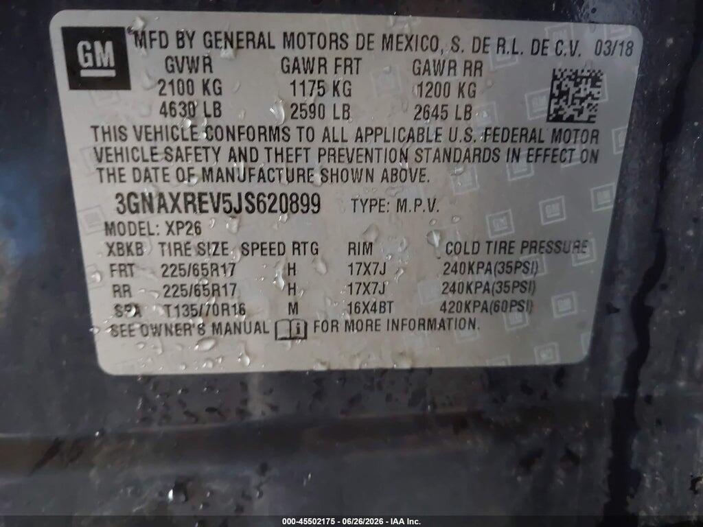 3GNAXREV5JS620899 2018 CHEVROLET EQUINOX photo no. 9