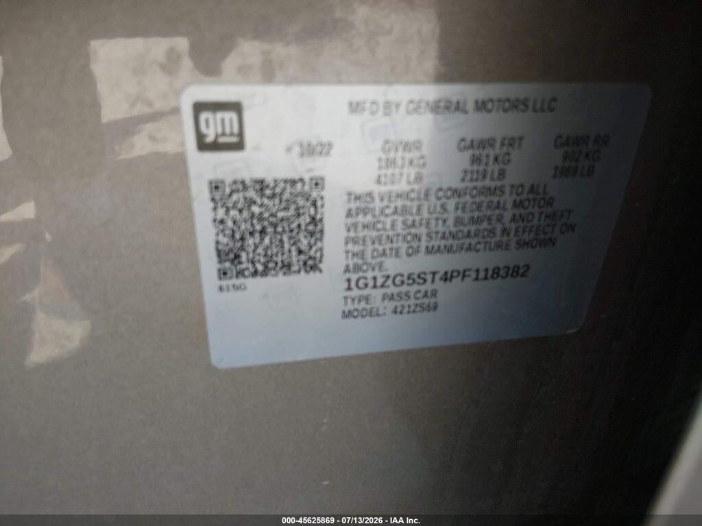 1G1ZG5ST4PF118382 2023 CHEVROLET MALIBU photo no. 9