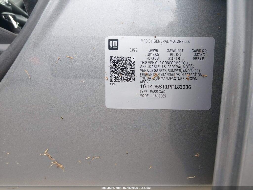 1G1ZD5ST1PF183036 2023 CHEVROLET MALIBU photo no. 9