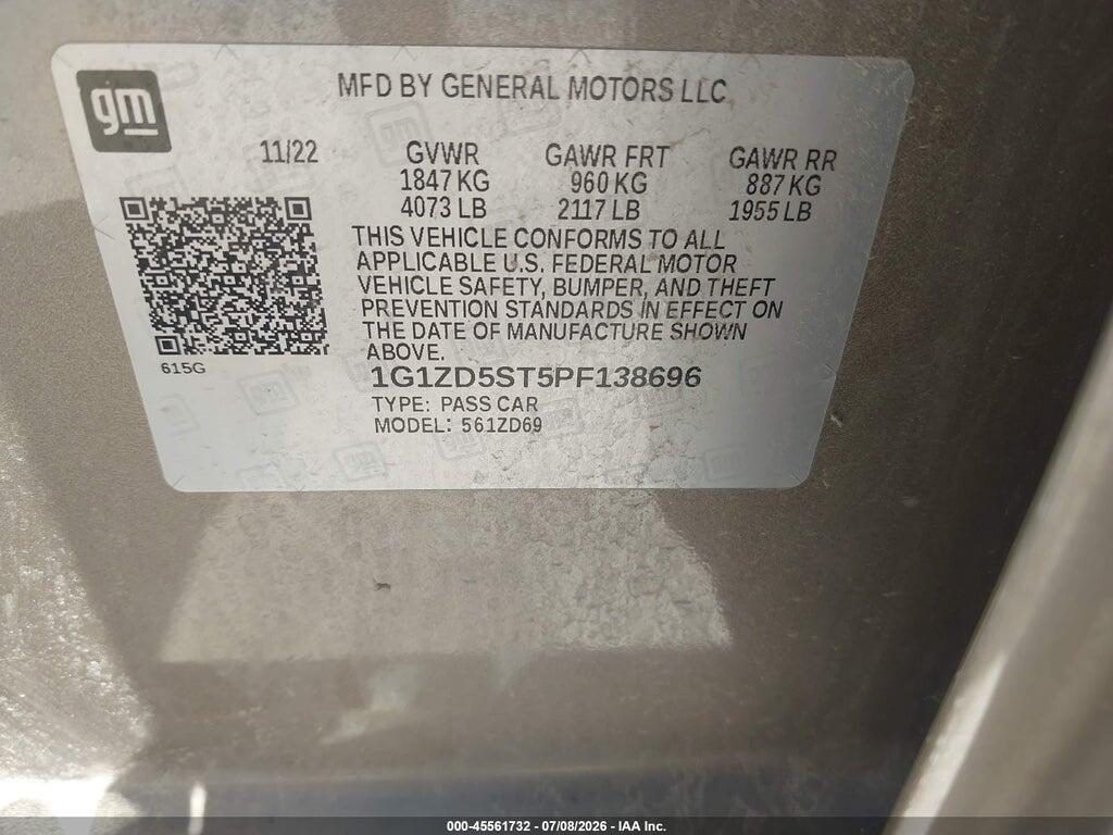 1G1ZD5ST5PF138696 2023 CHEVROLET MALIBU photo no. 9