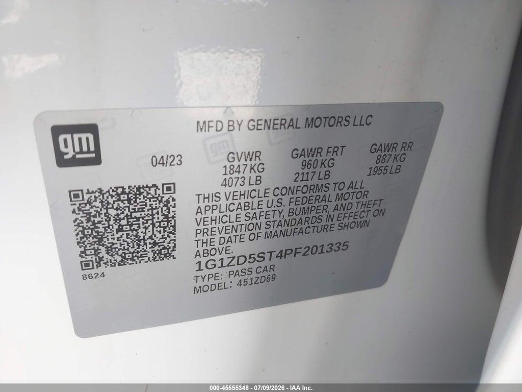 1G1ZD5ST4PF201335 2023 CHEVROLET MALIBU photo no. 9