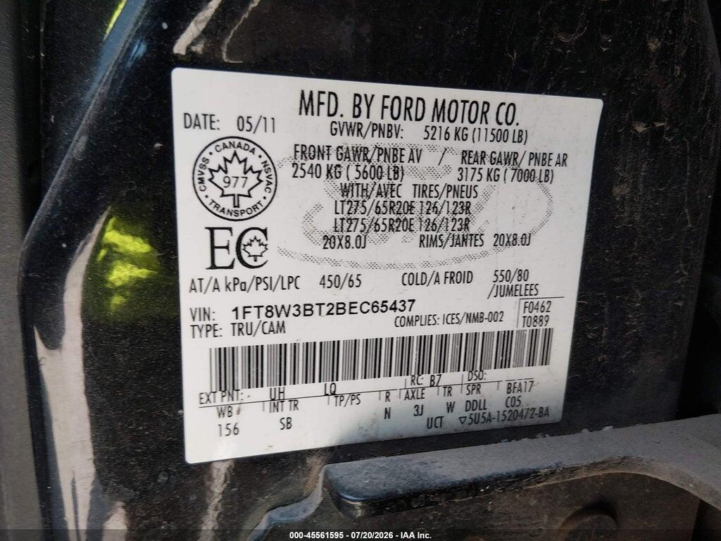 1FT8W3BT2BEC65437 2011 FORD F-350 photo no. 8