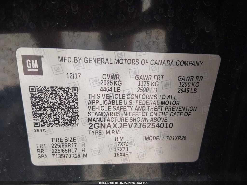 2GNAXJEV7J6254010 2018 CHEVROLET EQUINOX photo no. 9