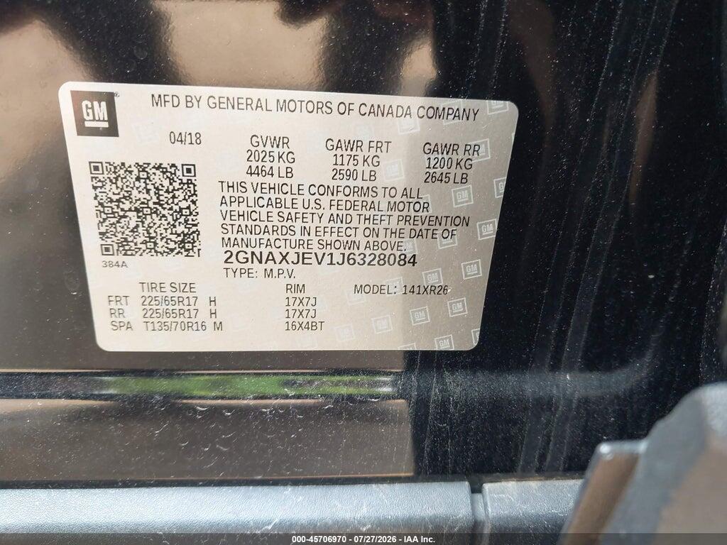 2GNAXJEV1J6328084 2018 CHEVROLET EQUINOX photo no. 9