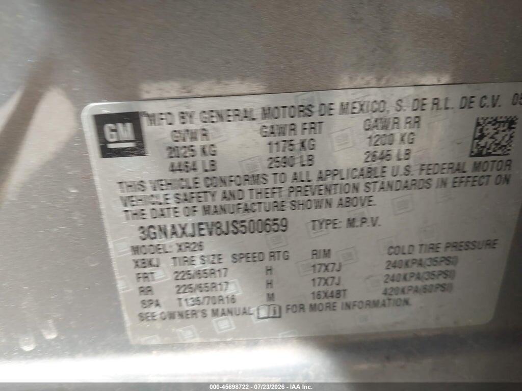 3GNAXJEV8JS500659 2018 CHEVROLET EQUINOX photo no. 9