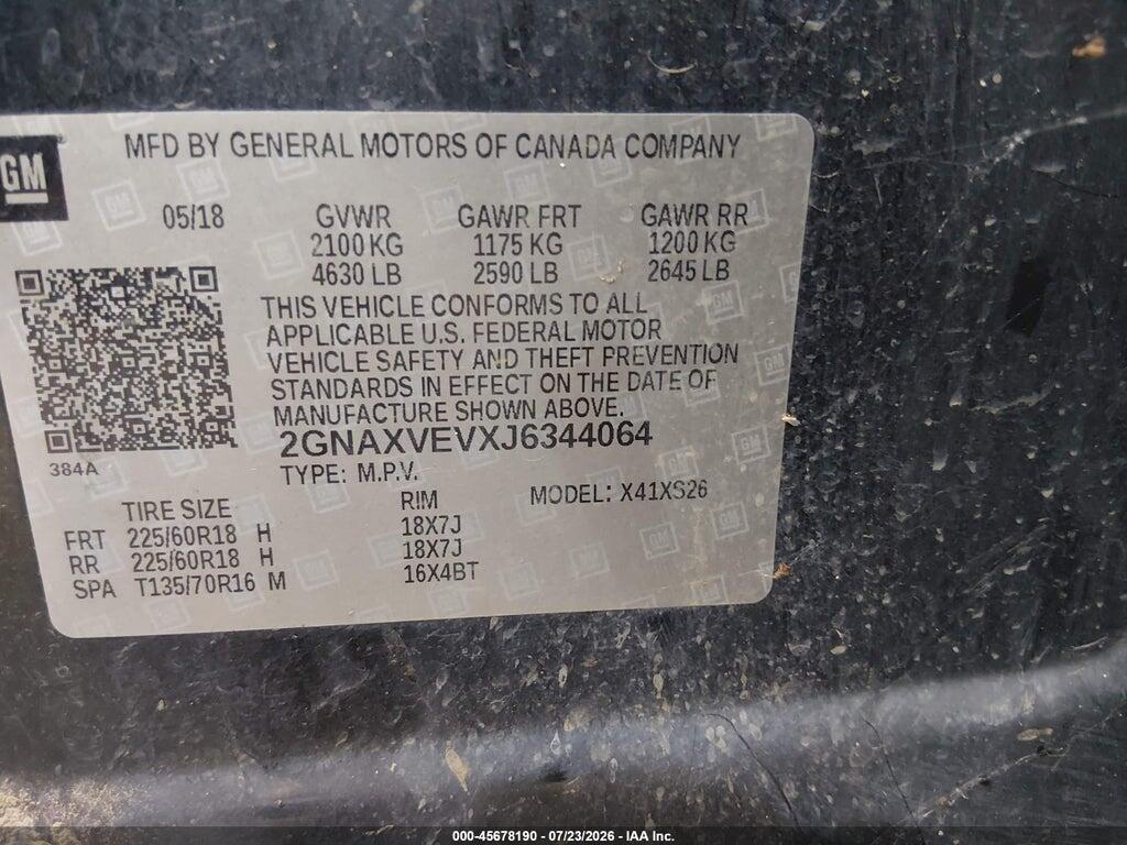 2GNAXVEVXJ6344064 2018 CHEVROLET EQUINOX photo no. 9