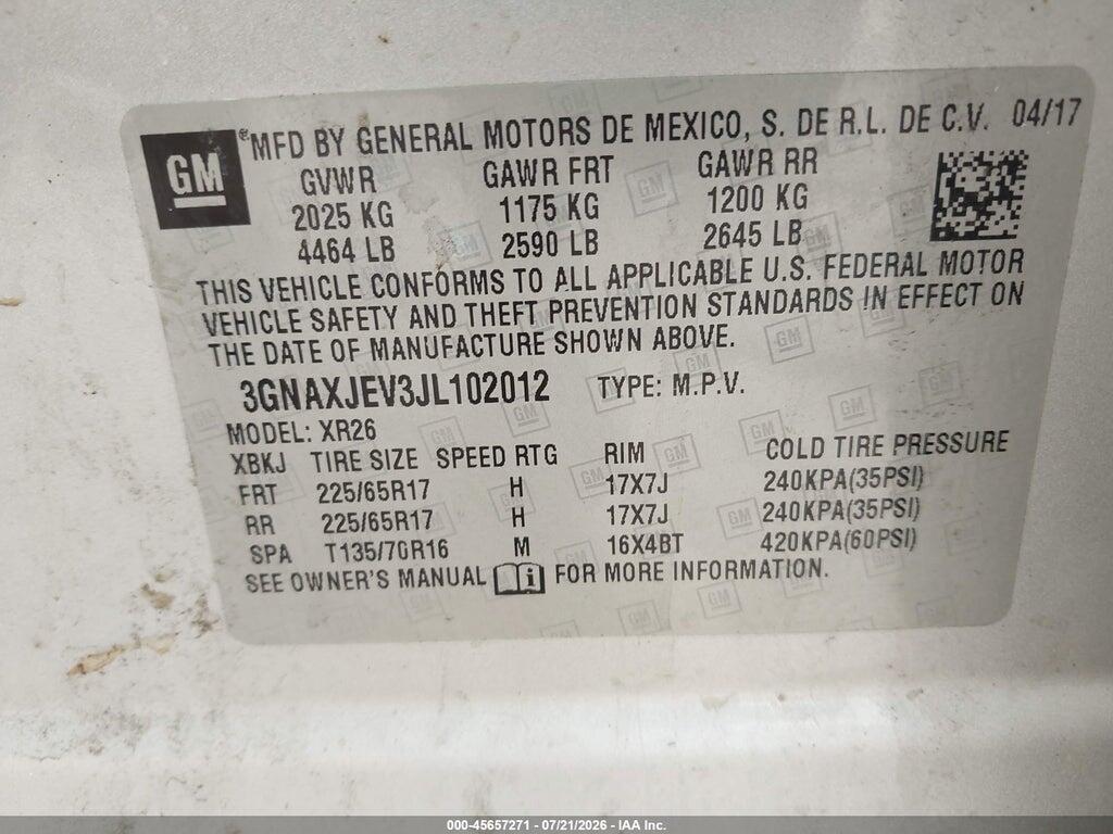 3GNAXJEV3JL102012 2018 CHEVROLET EQUINOX photo no. 9