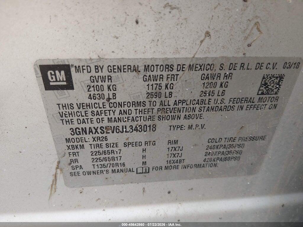 3GNAXSEV6JL343018 2018 CHEVROLET EQUINOX photo no. 9