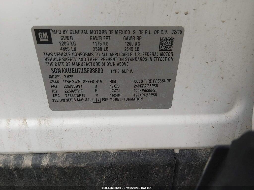3GNAXUEU7JS608800 2018 CHEVROLET EQUINOX photo no. 9