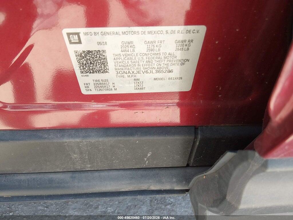 3GNAXJEV6JL365286 2018 CHEVROLET EQUINOX photo no. 9
