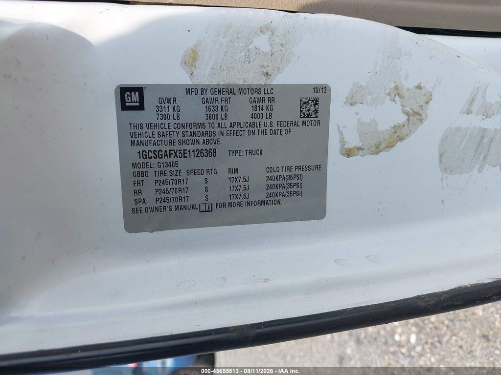 1GCSGAFX5E1126368 2014 CHEVROLET EXPRESS 1500 photo no. 9