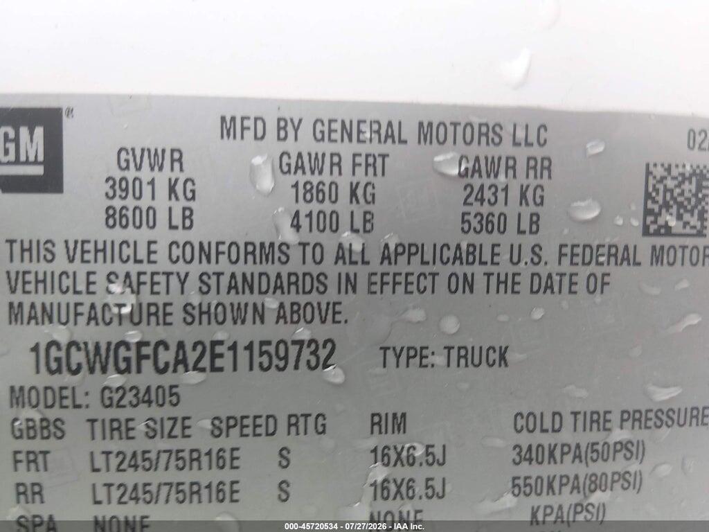 1GCWGFCA2E1159732 2014 CHEVROLET EXPRESS 2500 photo no. 9