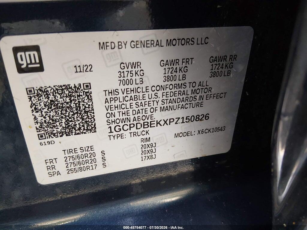 1GCPDBEKXPZ150826 2023 CHEVROLET SILVERADO 1500 photo no. 9