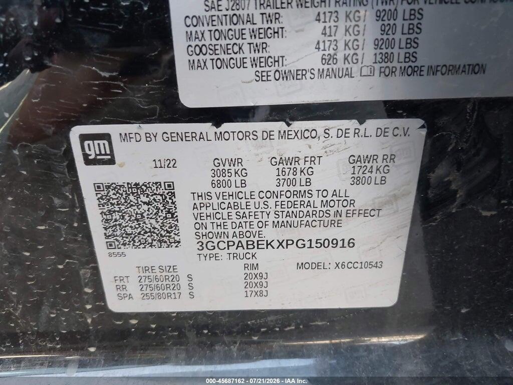 3GCPABEKXPG150916 2023 CHEVROLET SILVERADO 1500 photo no. 9