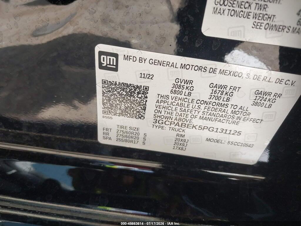 3GCPABEK5PG131125 2023 CHEVROLET SILVERADO 1500 photo no. 9