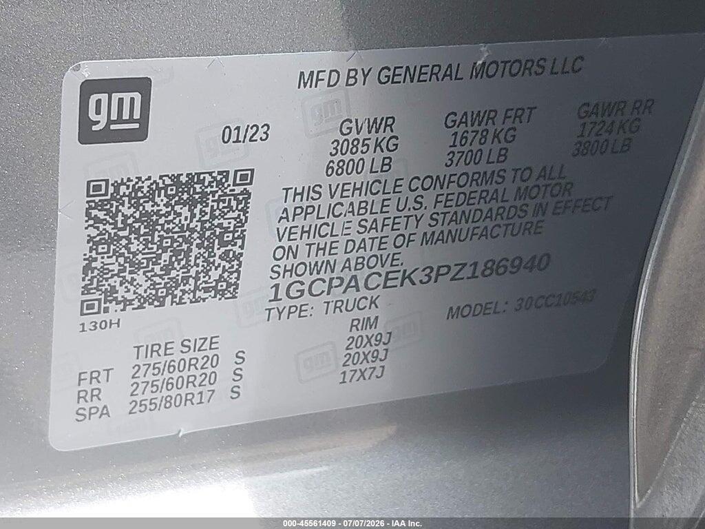 1GCPACEK3PZ186940 2023 CHEVROLET SILVERADO 1500 photo no. 9