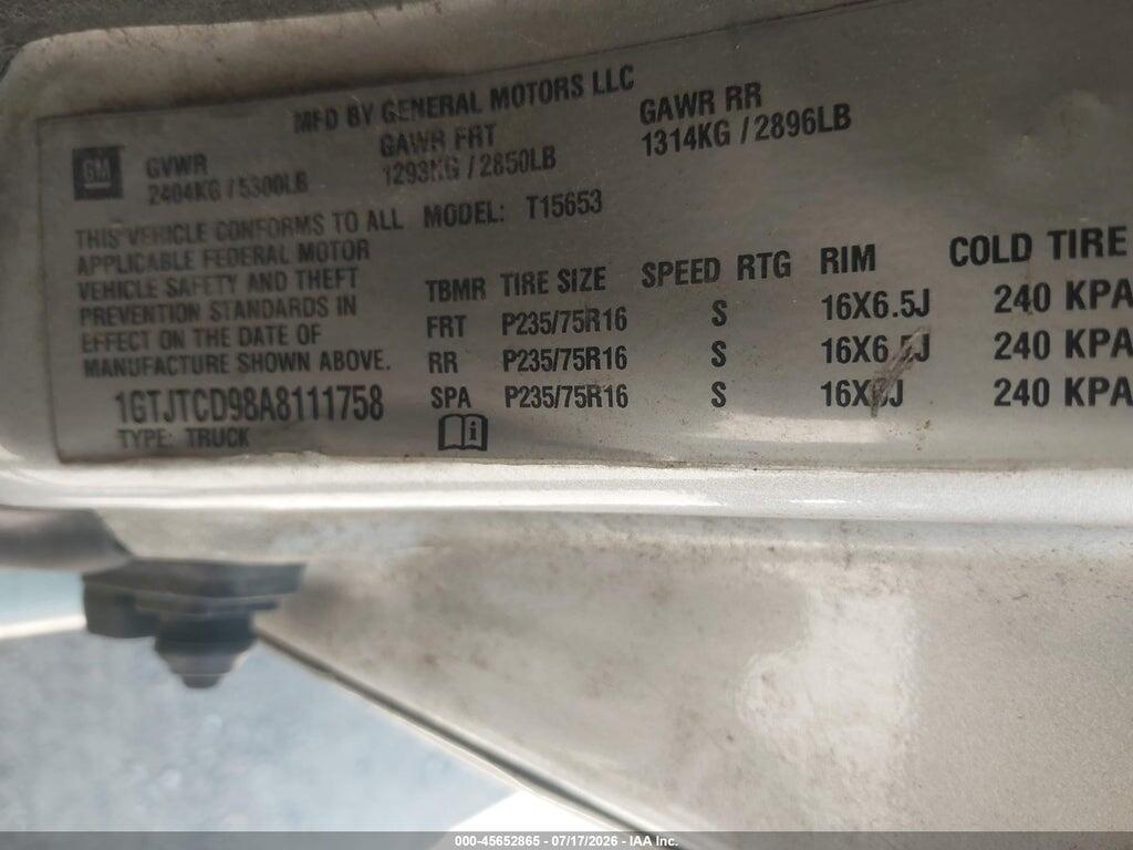 1GTJTCD98A8111758 2010 GMC CANYON photo no. 9