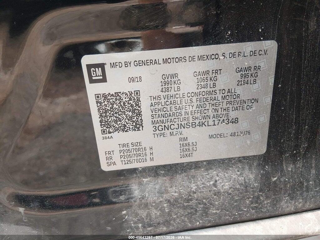 3GNCJNSB4KL174348 2019 CHEVROLET TRAX photo no. 9