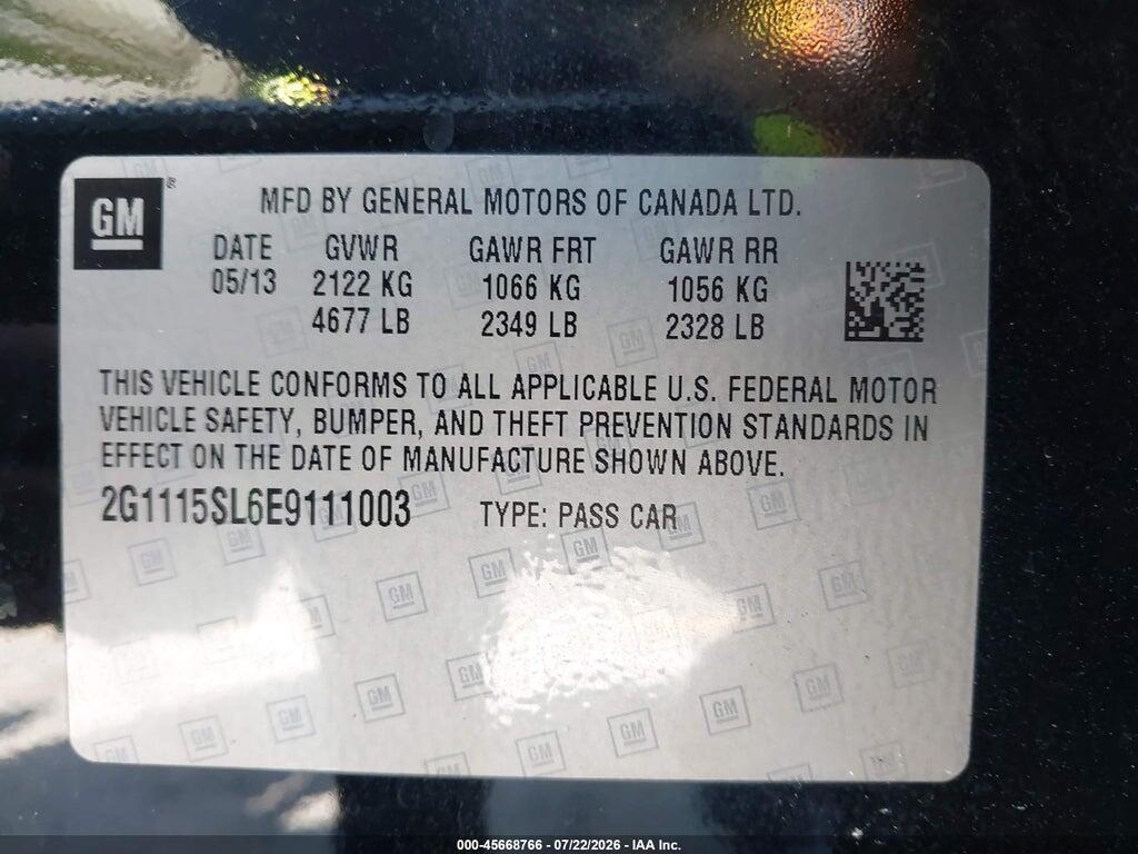 2G1115SL6E9111003 2014 CHEVROLET IMPALA photo no. 9