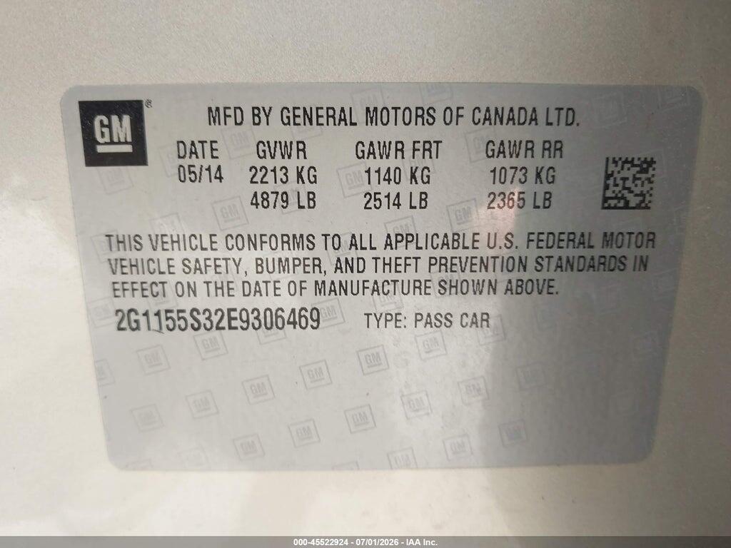 2G1155S32E9306469 2014 CHEVROLET IMPALA photo no. 9