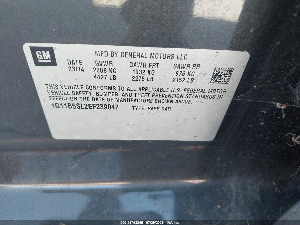1G11B5SL2EF239047 2014 CHEVROLET MALIBU photo no. 9