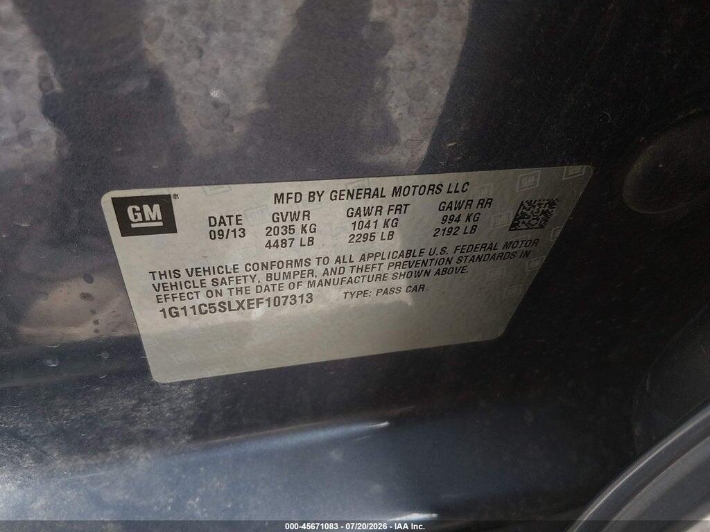 1G11C5SLXEF107313 2014 CHEVROLET MALIBU photo no. 9