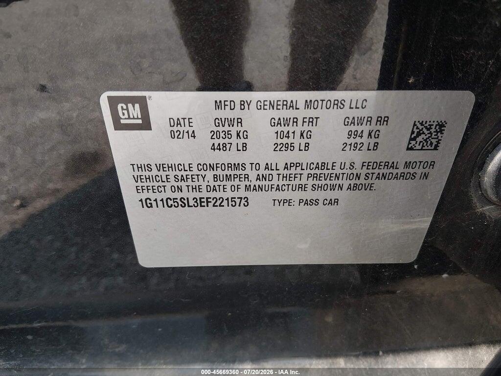 1G11C5SL3EF221573 2014 CHEVROLET MALIBU photo no. 9