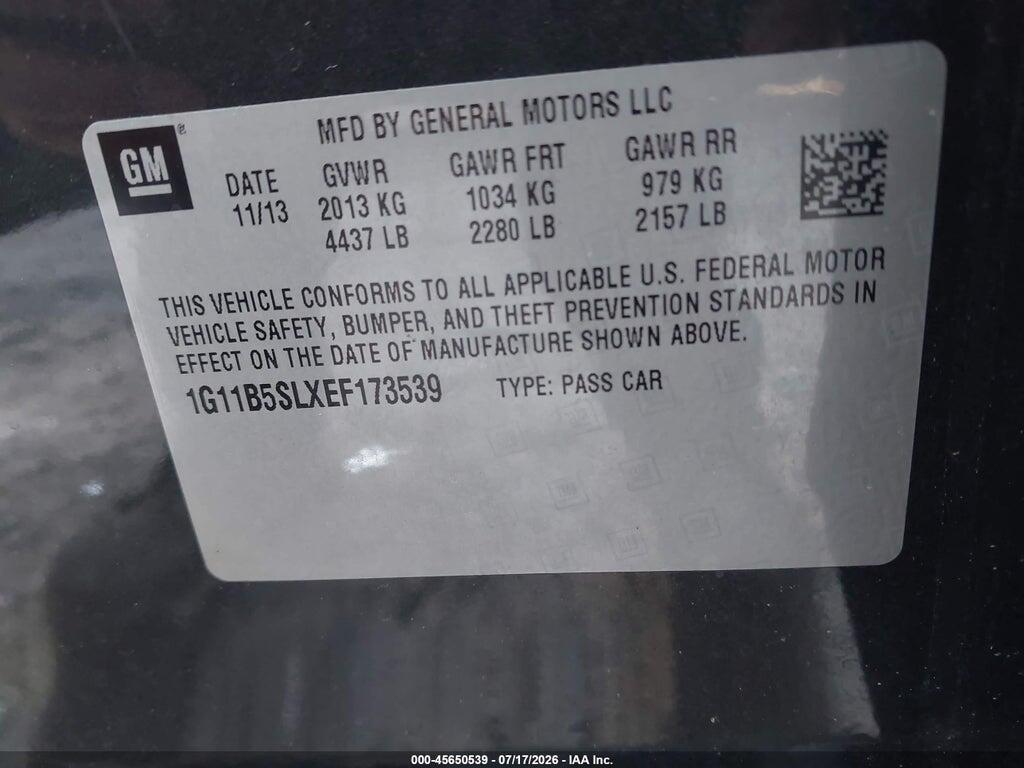 1G11B5SLXEF173539 2014 CHEVROLET MALIBU photo no. 9