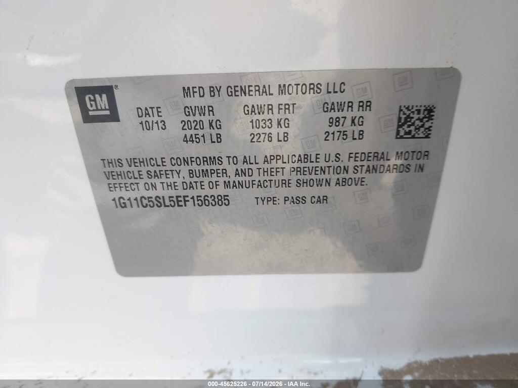 1G11C5SL5EF156385 2014 CHEVROLET MALIBU photo no. 9